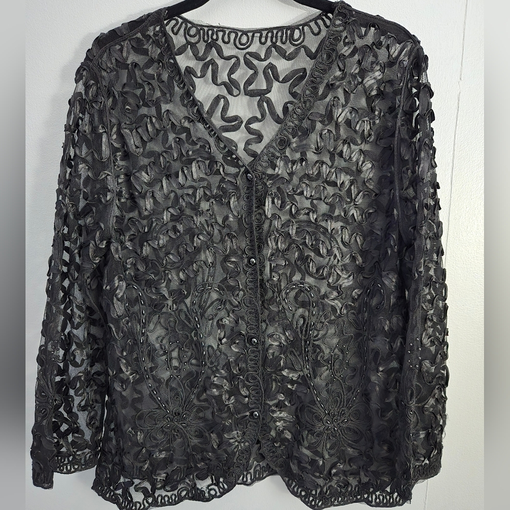 Vintage Ribbon Mesh Jacket